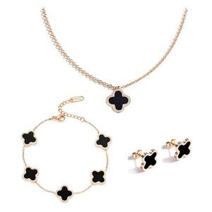 3 Pcs Lucky Four-Leaf Clover Jewelry Set, Valentines Gift Set